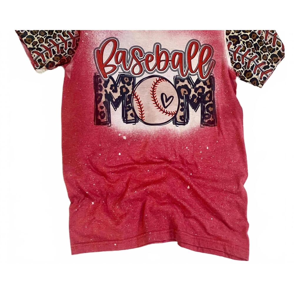 NEW SOUTHERN BACKROAD TEES women's baseball mom bleached graphic tee in multi